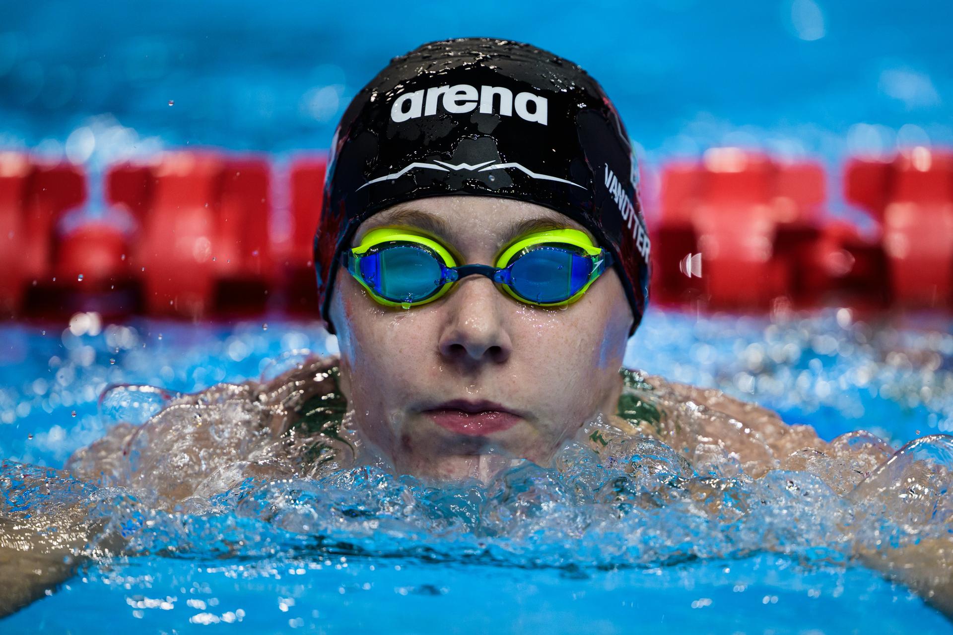 ATTENTION EDITORS - BENELUX ONLY - 250730 Roos Vanotterdijk of Belgium after competing in women's 50 meters backstroke swimming semifinal during day 20 of the World Aquatics Championships on July 30, 2025 in Singapore.  Photo: Joel Marklund / BILDBYRÅN / kod JM / JM0713 bbeng simning swimming svømming sim-vm vm sim-vm 2025 world aquatics championships 2025