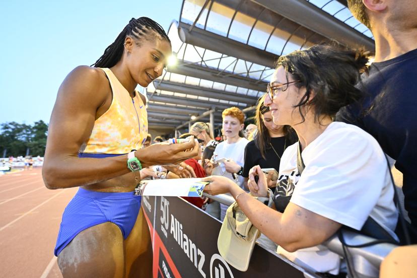 Belgian Nafissatou Nafi Thiam pictured at the 2026 edition of the 'Meeting International d'Athletisme de la Province de Liege' athletics event in Liege, Wednesday 15 July 2026.  BELGA PHOTO ERIC LALMAND