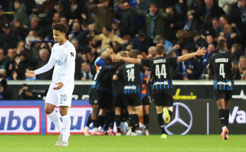 Union's Marc Giger looks dejected during a soccer match between Club Brugge and Royale Union Saint-Gilloise, Sunday 05 October 2025 in Brugge, on day 10 of the 2025-2026 'Jupiler Pro League' first division of the Belgian championship. BELGA PHOTO VIRGINIE LEFOUR