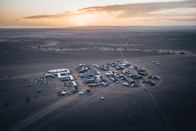 ATTENTION EDITORS - HAND OUT PICTURES - EDITORIAL USE ONLY - MANDATORY CREDIT 'MATTEO LONGOBARDI'  This handout picture, distributed by Eric Dupain, shows  the bivouac in Tazzarine, during the Morocco Desert Challenge rally race.  PHOTO HANDOUT HANDOUT MATTEO LONGOBARDI  *** Belga and Belga Editorial Board decline all responsibility regarding the content of this picture. ***