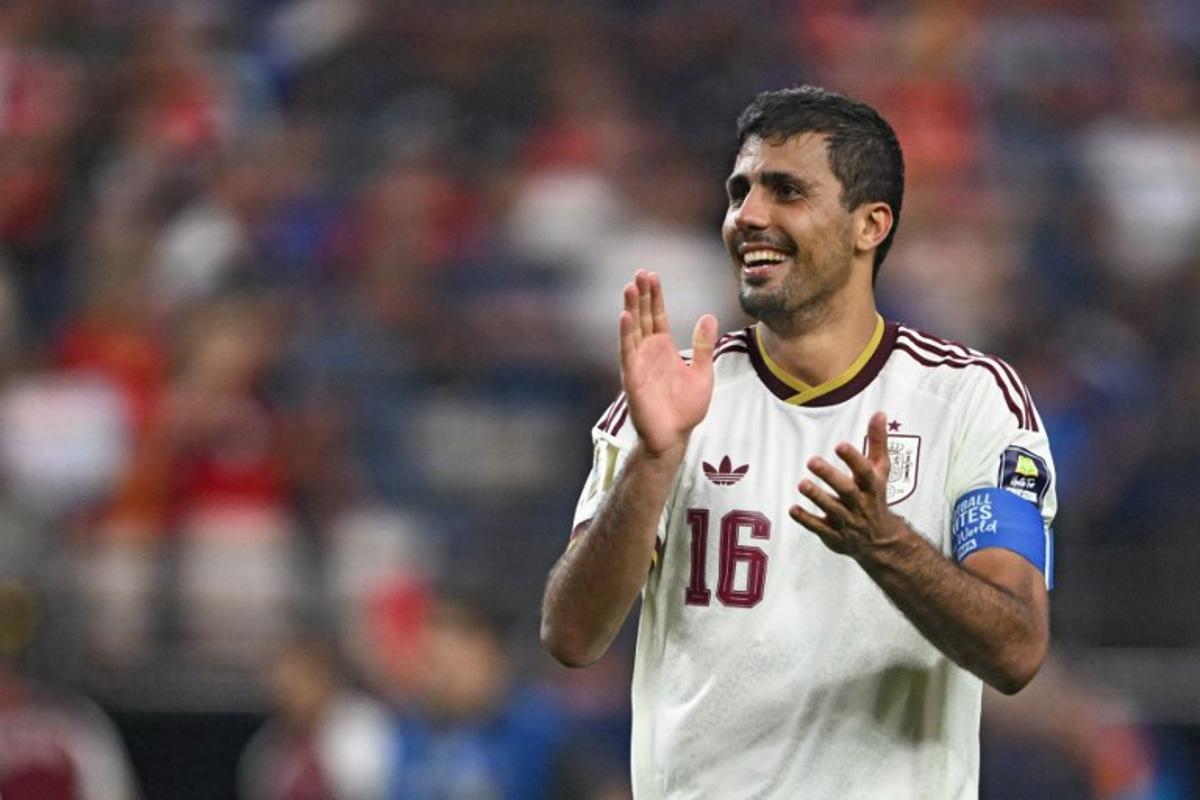 Spain's midfielder #16 Rodri celebrates after his team won the 2026 World Cup football tournament semi-final match between France and Spain at the Dallas Stadium in Arlington on July 14, 2026.   MAURO PIMENTEL / AFP