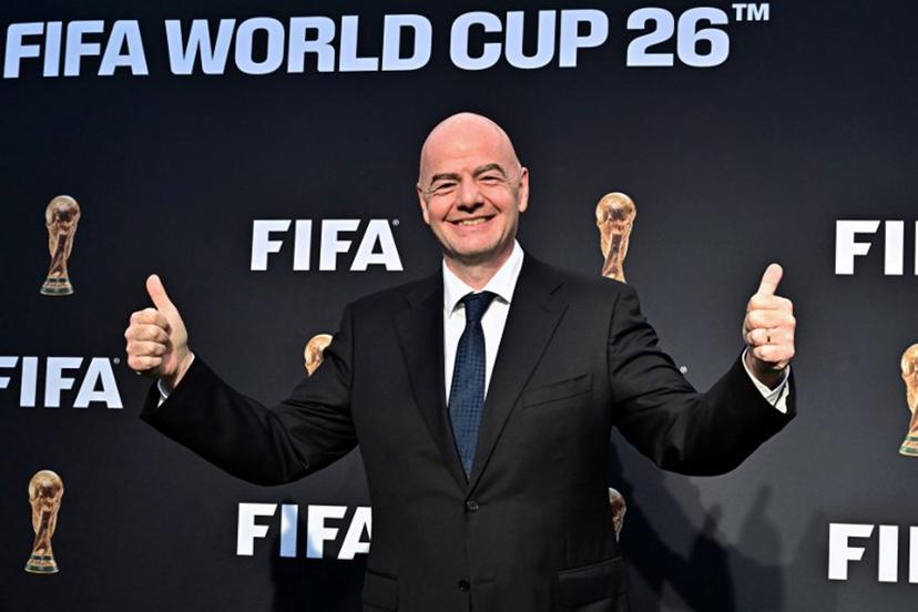 FIFA President Gianni Infantino arrives for the official FIFA World Cup 2026 brand #WeAre26 campaign launch in Los Angeles, California on May 17, 2023. With the launch of the #WeAre26 campaign, FIFA will unveil the official logo and brand identity of the 2026 World Cup and the 16 Host Cities, in Canada, Mexico, and the United States. The official competition branding will be accompanied by 16 special logos each relating to the host cities across the three countries. Frederic J. BROWN / AFP