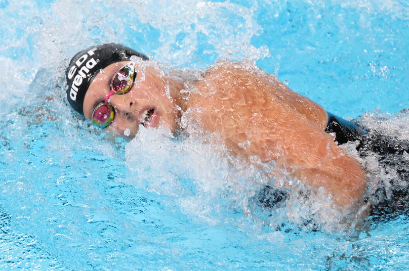 Siri Vanderlinden pictured in action during the heats of the women's 200m freestyle event at the European Aquatics Championships in Paris, France on Wednesday 12 August 2026. BELGA PHOTO VIRGINIE LEFOUR