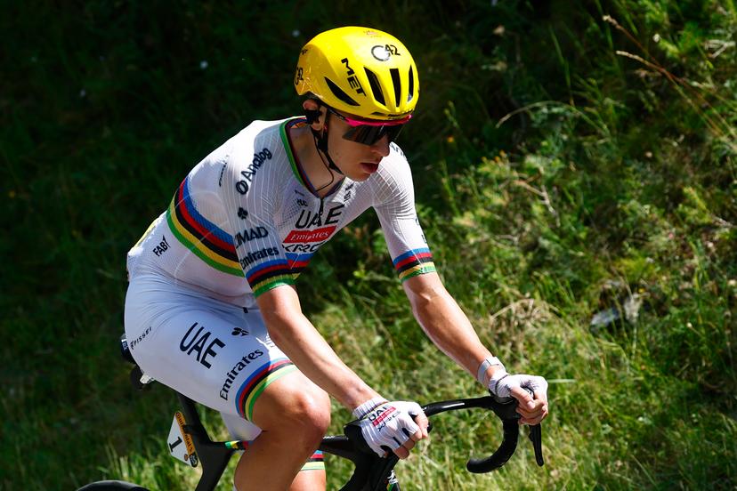 Slovenian Tadej Pogacar of UAE Team Emirates XRG pictured in action during stage 3 of the 2026 Tour de France cycling race, a stage of 195,9km from Granollers, Spain, to Les Angles, France, Monday 06 July 2026. The 113th edition of the Tour de France starts on Saturday 4 July in Barcelona, Spain, and will finish in Paris, France on the 26th of July.  BELGA PHOTO POOL LUCA BETTINI