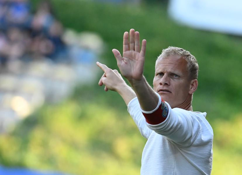 Union's head coach Karel Geraerts pictured during a soccer match between Royale Union Saint-Gilloise and Club Brugge, Sunday 04 June 2023 in Brussels, on day 6 of the Champions' play-offs of the 2022-2023 'Jupiler Pro League' first division of the Belgian championship. BELGA PHOTO JOHN THYS
