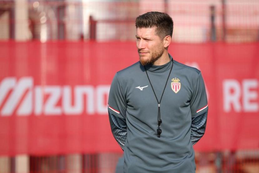 The new head coach of AS Monaco, Belgian Sebastien Pocognoli, looks on during a training session in La Turbie southeastern France, near Monaco, on October 14, 2025. The Belgian coach has signed a contract until June 2027, succeeding Austrian Adi Hutter, who was sacked due to an unsatisfactory start to the season. Valery HACHE / AFP
