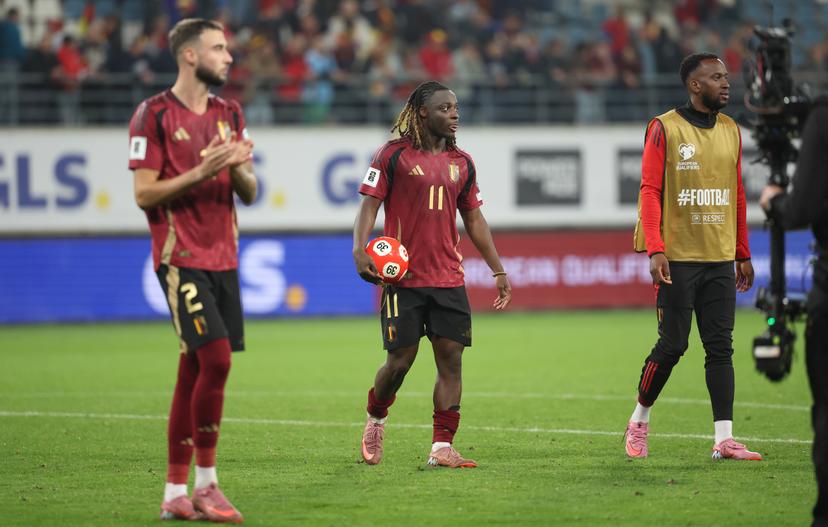Belgium's Jeremy Doku pictured after a soccer game between Belgian national team Red Devils and North Macedonia, Friday 10 October 2025 in Gent, qualification game 5/8 for the World Cup 2026. BELGA PHOTO VIRGINIE LEFOUR