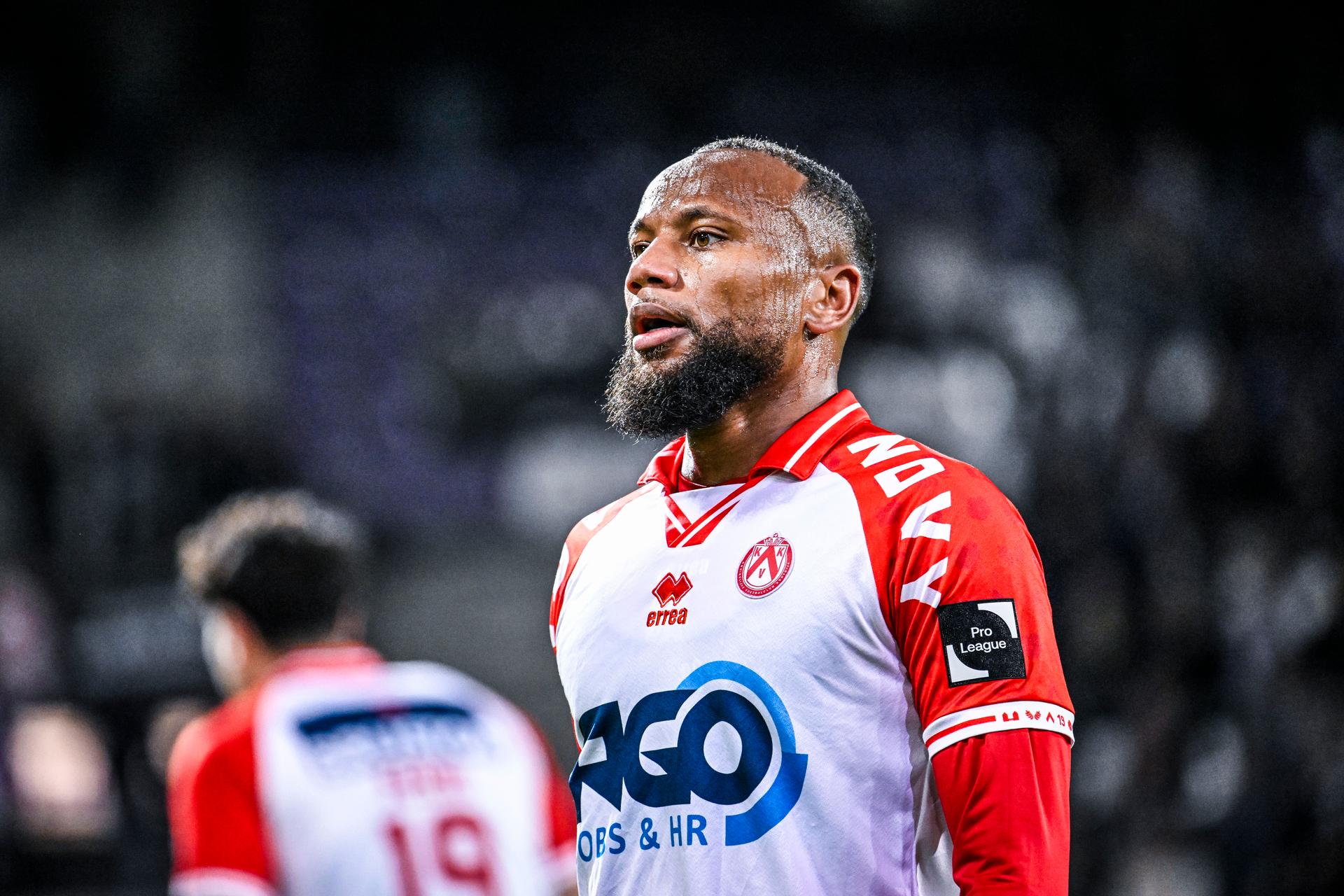 Kortrijk's Marco Ilaimaharita pictured during a soccer match between Beerschot VA and KV Kortrijk, Friday 25 April 2025 in Kortrijk, on day 4 (out of 6) of the Relegation Play-offs of the 2024-2025 'Jupiler Pro League' first division of the Belgian championship. BELGA PHOTO TOM GOYVAERTS