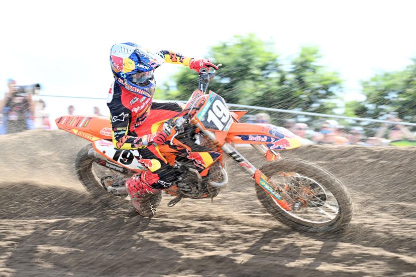 Belgian Sacha Coenen pictured in action during the MX2 race at the motocross MXGP Grand Prix Flanders event, race 14/20 of the FIM Motocross World Championship, Sunday 28 July 2024 in Lommel. BELGA PHOTO MAARTEN STRAETEMANS