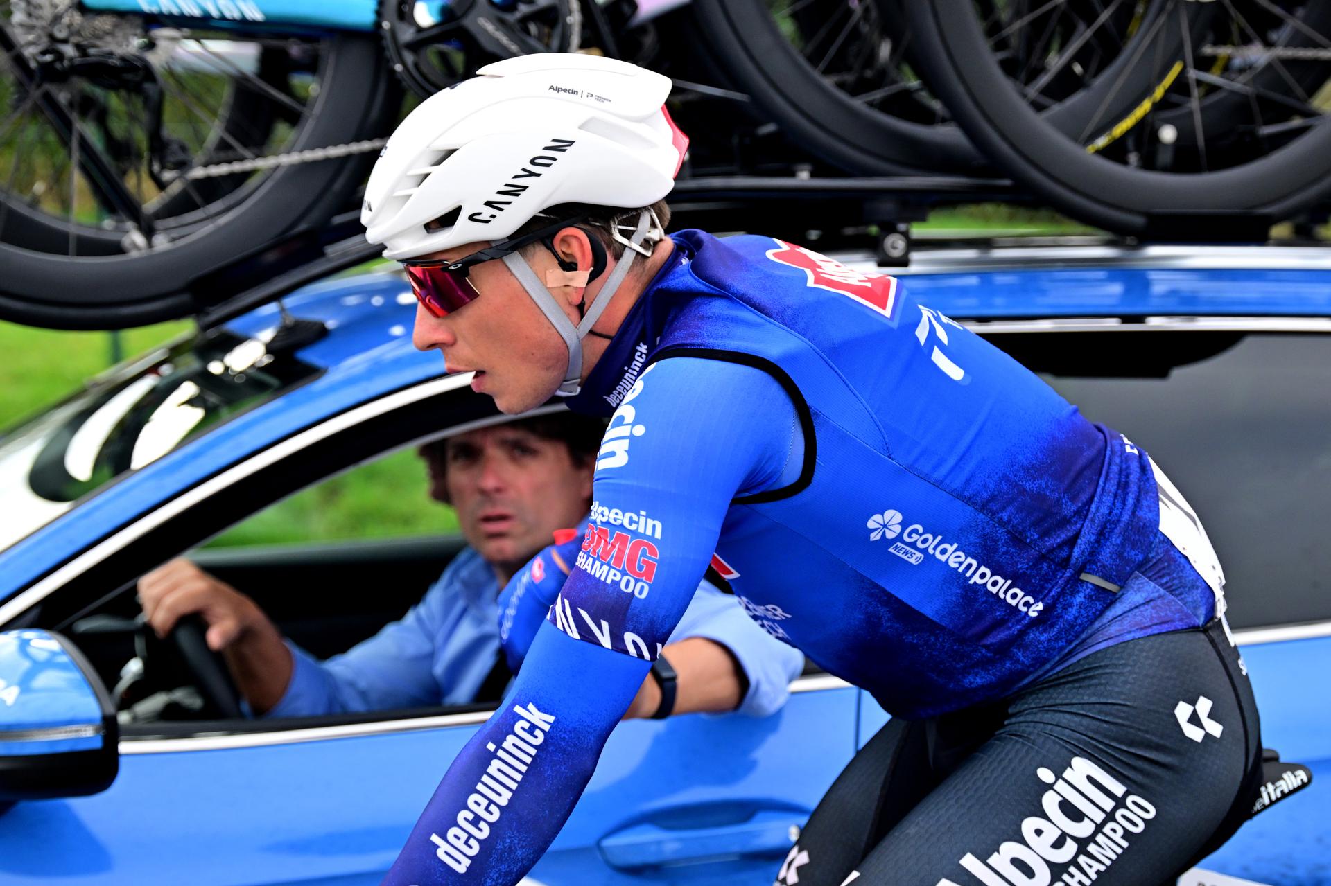 Belgium's Jasper Philipsen of Alpecin-Premier Tech pictured in action during the 78th edition of the men elite race of the Kuurne-Brussels-Kuurne one day cycling race, 195 km from Kuurne to Kuurne via Brussels, Sunday 01 March 2026.  BELGA PHOTO DIRK WAEM