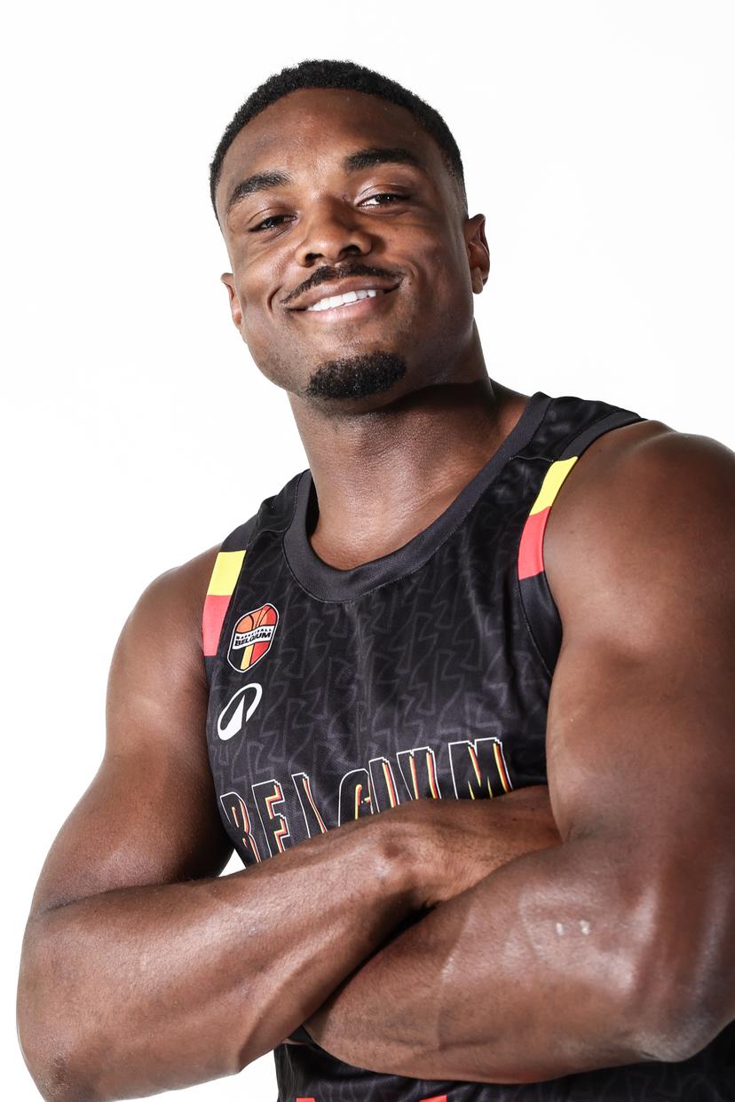 Belgium's Retin Obasohan poses for the photographer during the Media Day of the Belgian national men team 'the Belgian Lions', in Brussels, on Monday 21 July 2025. BELGA PHOTO BRUNO FAHY