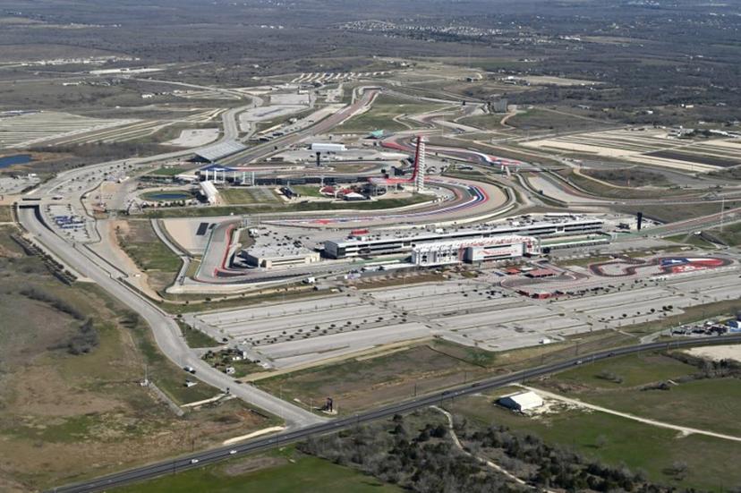 Aerial view of the Circuit of the Americas, near Austin Texas on January 22, 2023. The facility is home to the Formula One United States Grand Prix. Daniel SLIM / AFP