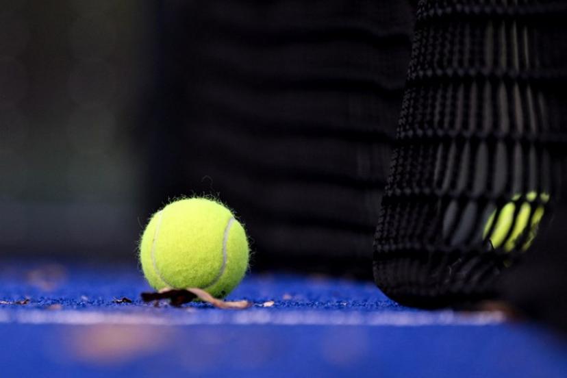 A Ball is picture on a padel playground in the Makkabi Youth club in Frankfurt am Main, western Germany, on October 27, 2026.  Kirill KUDRYAVTSEV / AFP