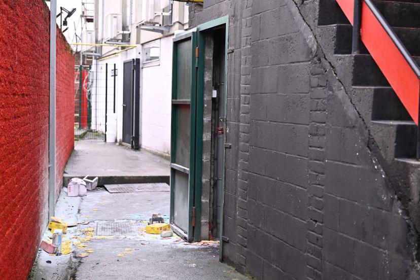 Picture showing the damage caused by the fire in a technical room at the Stade de Seraing, leading to the cancellation of the soccer game between RFC Seraing and KV Kortrijk, Saturday 21 February 2026 in Seraing, on day 26 (out of 30) of the 2025-2026 'Challenger Pro League' 1B second division of the Belgian championship. BELGA PHOTO JOHAN EYCKENS