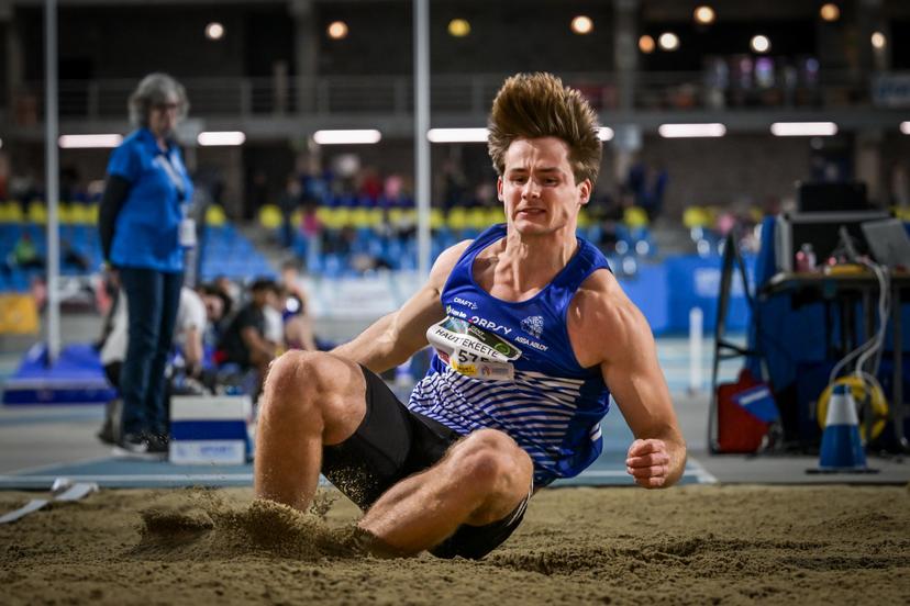 Belgian Jente Hauttekeete pictured in action during the IFAM Indoor, IAAF World Indoor Tour Athletics Meeting, Saturday 31 January 2026 in Gent. BELGA PHOTO DAVID PINTENS