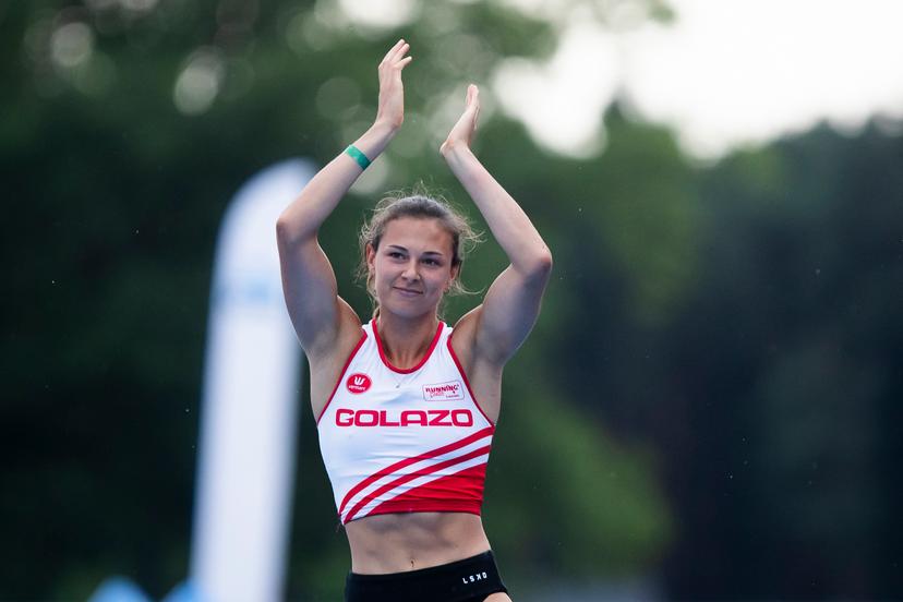 Belgian Elien Vekemans pictured during the 46th edition of the Nacht van de Atletiek' athletics meeting in Heusden-Zolder, Saturday 19 July 2025. BELGA PHOTO KRISTOF VAN ACCOM