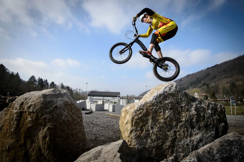 20150219 - AYWAILLE, BELGIUM: Perrine Devahive pictured in action in Aywaille, Thursday 19 February 2015. BELGA PHOTO NICOLAS LAMBERT