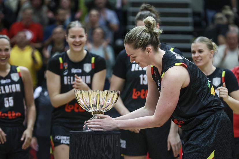 Belgium's Emma Meesseman pictured before a basketball game between Belgian national team the Belgian Cats and Finland, Thursday 13 November 2025 in Leuven, a qualification game (1/6) for the 2027 Eurobasket tournament. BELGA PHOTO BRUNO FAHY