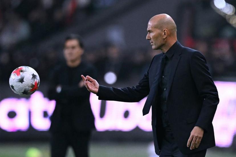 France's head coach Zinedine Zidane throws  the ball  during the UEFA Nations League (League A, Group 1) first leg football match between Turkey and France at the Kocaeli Stadium in Izmit, on September 25, 2026.  OZAN KOSE / AFP