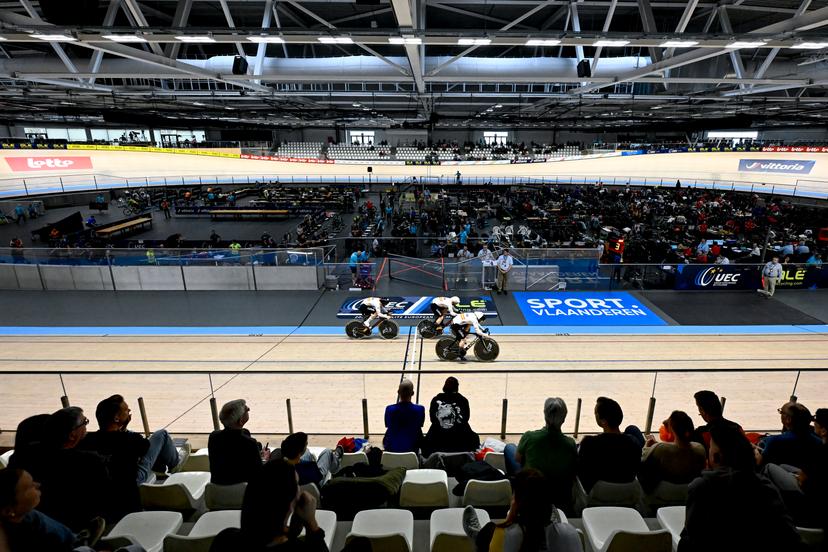 Illustration picture taken during the 2025 UEC Track Elite European Championships, in Heusden-Zolder, Belgium, Wednesday 12 February 2025. The European Championships take place from 12 to 16 February. BELGA PHOTO DIRK WAEM