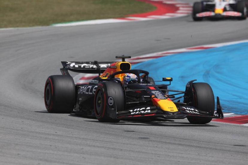 Red Bull's Dutch driver Max Verstappen competes in the Formula One Spanish Grand Prix at the Circuit de Catalunya in Montmelo, on the outskirts of Barcelona, on June 1, 2025.  Pierre-Philippe MARCOU / AFP
