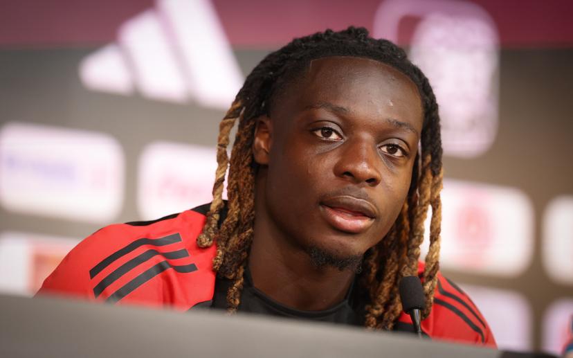 Belgium's Jeremy Doku pictured during a press conference of the Red Devils, the Belgian national soccer team, at the Proximus Basecamp in Tubize, Tuesday 02 September 2025. The team is preparing for the matches against Liechtenstein (04/09) and Kazakhstan (07/09). BELGA PHOTO VIRGINIE LEFOUR