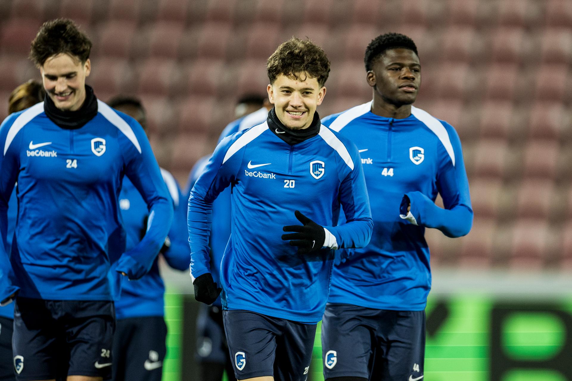 Genk's Konstantinos Kos Karetsas pictured during a training of Belgian soccer team KRC Genk, on Wednesday 10 December 2025, in Herning, Denmark. The team prepares for tomorrow's match against Danish FC Midtjylland, game six (out of 8) in the league phase of the UEFA Europa League competition. BELGA PHOTO LASSE LAGONI