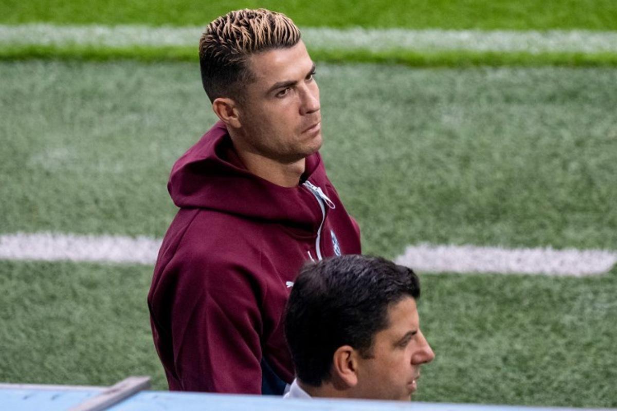 Portugal's forward #07 Cristiano Ronaldo attends Portugal's team training session at Eleda Stadium in Malmo, Sweden on September 29, 2026 ahead of their Nations League Group A4 match against Denmark.    Portugal will face Denmark in a Nations League match in Copenhagen on October 1, 2026, but the team is based in Malmo. Johan NILSSON / TT NEWS AGENCY / AFP