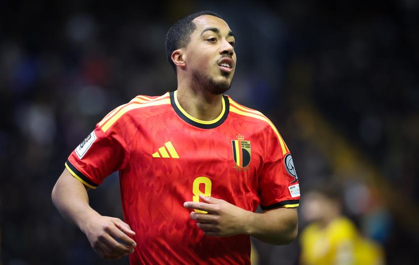 Belgium's Youri Tielemans pictured during a soccer game between Kazakhstan and Belgium's Red Devils, Saturday 15 November 2025 in Astana, Kazakhstan, qualification game 7/8 for the 2026 FIFA World Cup. BELGA PHOTO VIRGINIE LEFOUR