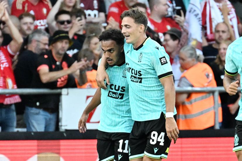Standard's Adnane Abid celebrates after scoring the 1-3 goal during a soccer match between KV Mechelen and Standard de Liege, Sunday 16 August 2026 in Mechelen, on day 2 of the 2026-2027 'Jupiler Pro League' first division of the Belgian championship. BELGA PHOTO MAARTEN STRAETEMANS