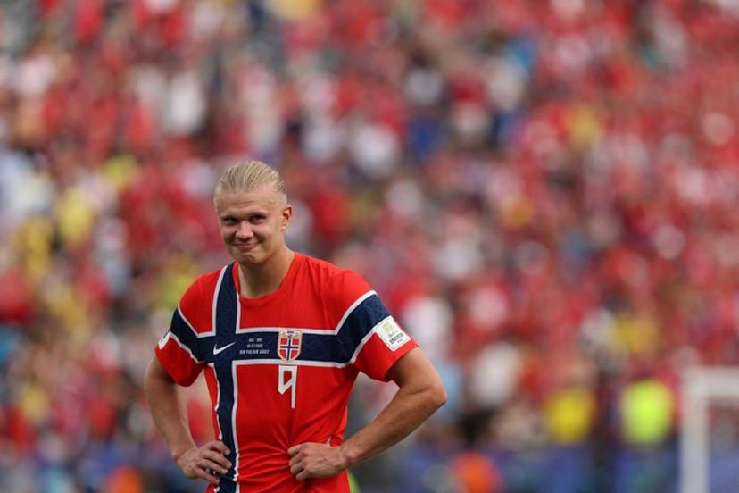 Norway's forward #09 Erling Braut Haaland smiles after winning the 2026 World Cup round of 16 football match between Brazil and Norway at the New York/New Jersey Stadium in East Rutherford on July 5, 2026.   Odd ANDERSEN / AFP