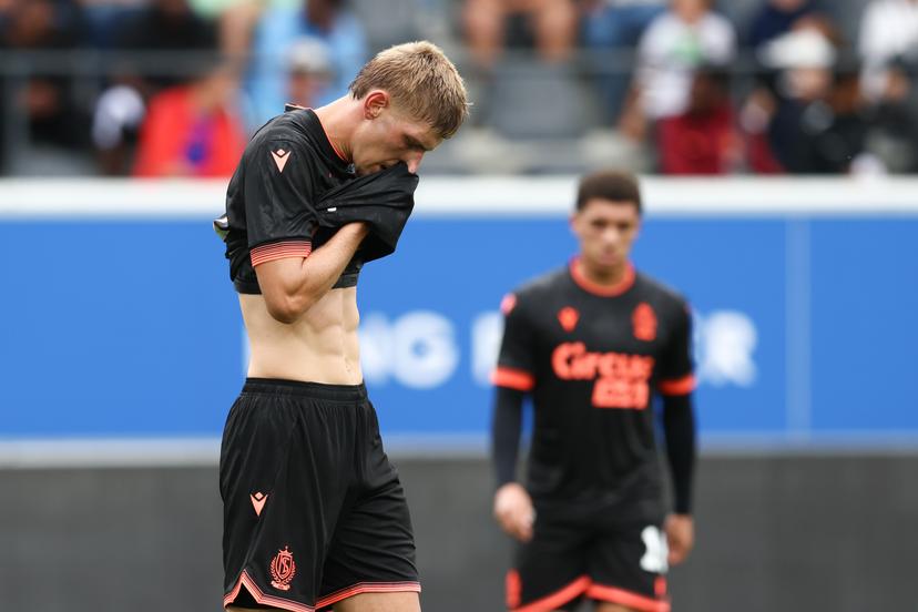 Standard's Daan Dierckx reacts during a soccer match between Oud-Heverlee Leuven and Standard de Liege, Sunday 31 August 2025 in Heverlee, on day 6 of the 2025-2026 'Jupiler Pro League' first division of the Belgian championship. BELGA PHOTO BRUNO FAHY