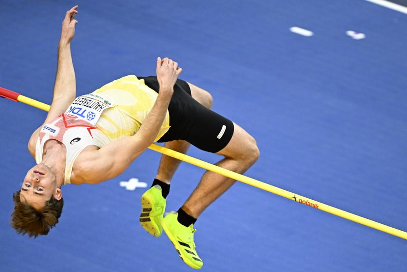 Belgian Jente Hauttekeete the high jump event of the Men Heptathlon competition, at the first day of the World Athletics Indoor Championship in Torun, Poland on Friday 20 March 2026. The championships take place from 20 to 22 March. BELGA PHOTO JASPER JACOBS