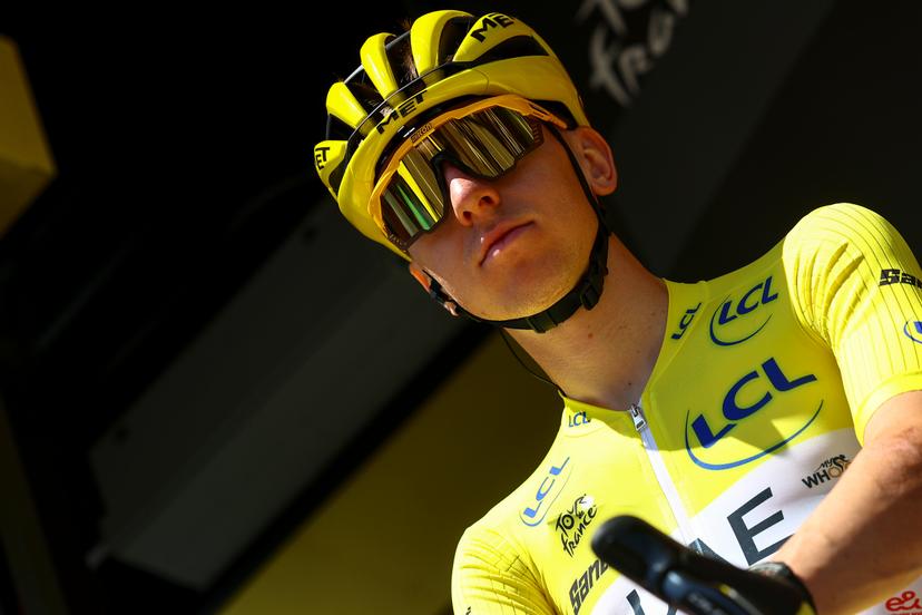 Slovenian Tadej Pogacar of UAE Team Emirates pictured at the start of stage six of the 2025 Tour de France cycling, from Bayeux to Vire Normandie (201 km), on Thursday 10 July 2025 in France. The 112th edition of the Tour de France starts on Saturday 5 July in Lille, France, and will finish in Paris, France on the 27th of July. BELGA PHOTO DAVID PINTENS
