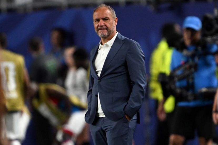 Haiti's French head coach Sebastien Migne gestures during the 2026 World Cup Group C football match between Brazil and Haiti at the Philadelphia Stadium in Philadelphia on June 19, 2026.   Mauro PIMENTEL / AFP
