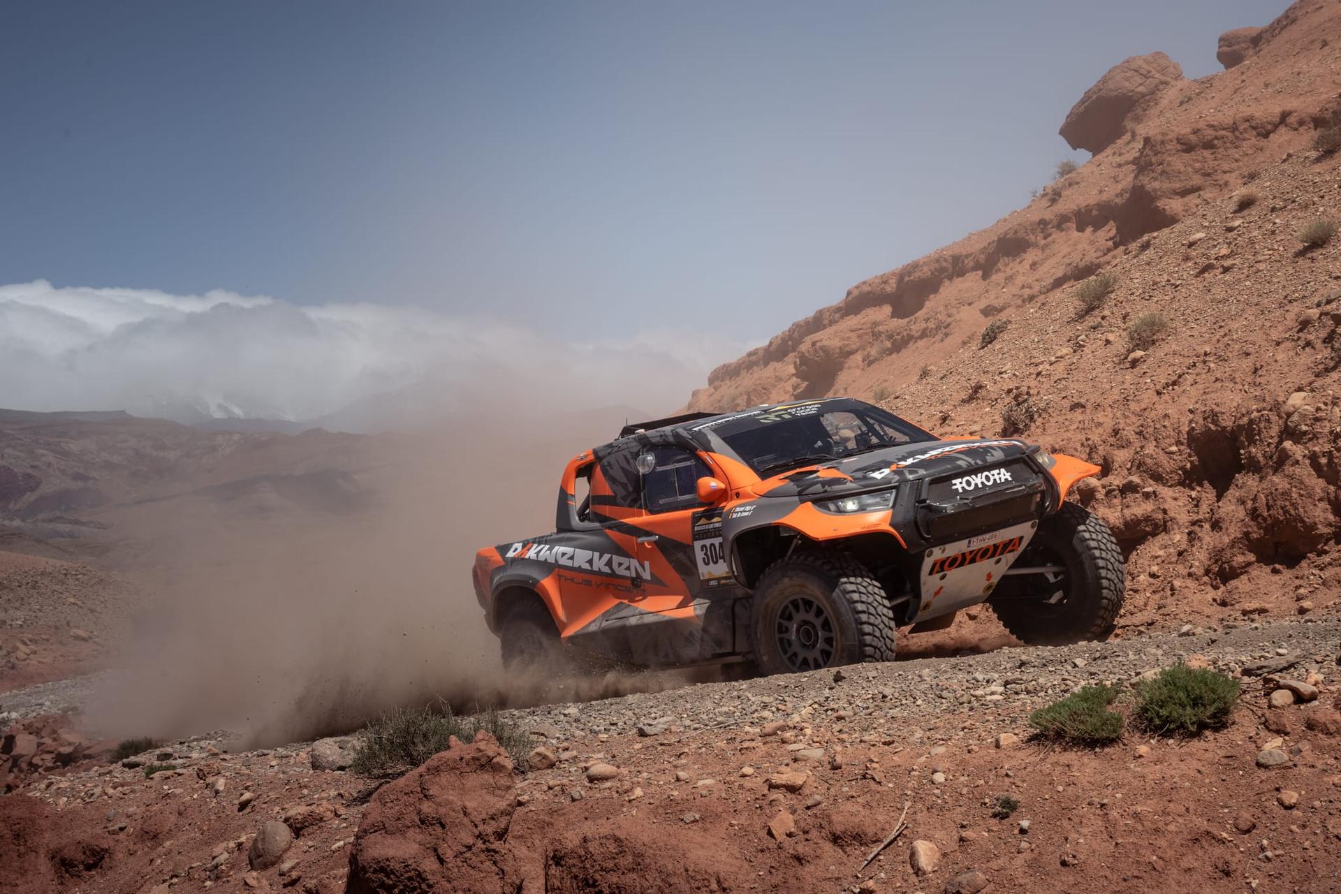 ATTENTION EDITORS - HAND OUT PICTURES - EDITORIAL USE ONLY - MANDATORY CREDIT: 'THOMAS SNOECK'  Hand out pictures released on Saturday 11 April 2026, by Eric Dupain shows Vincent Thys and Tom De Leeuw during the Prologue of the Morocco Desert Challenge.   *** Belga and Belga Editorial Board decline all responsibility regarding the content of this picture. *** PHOTO HAND OUT THOMAS SNOECK