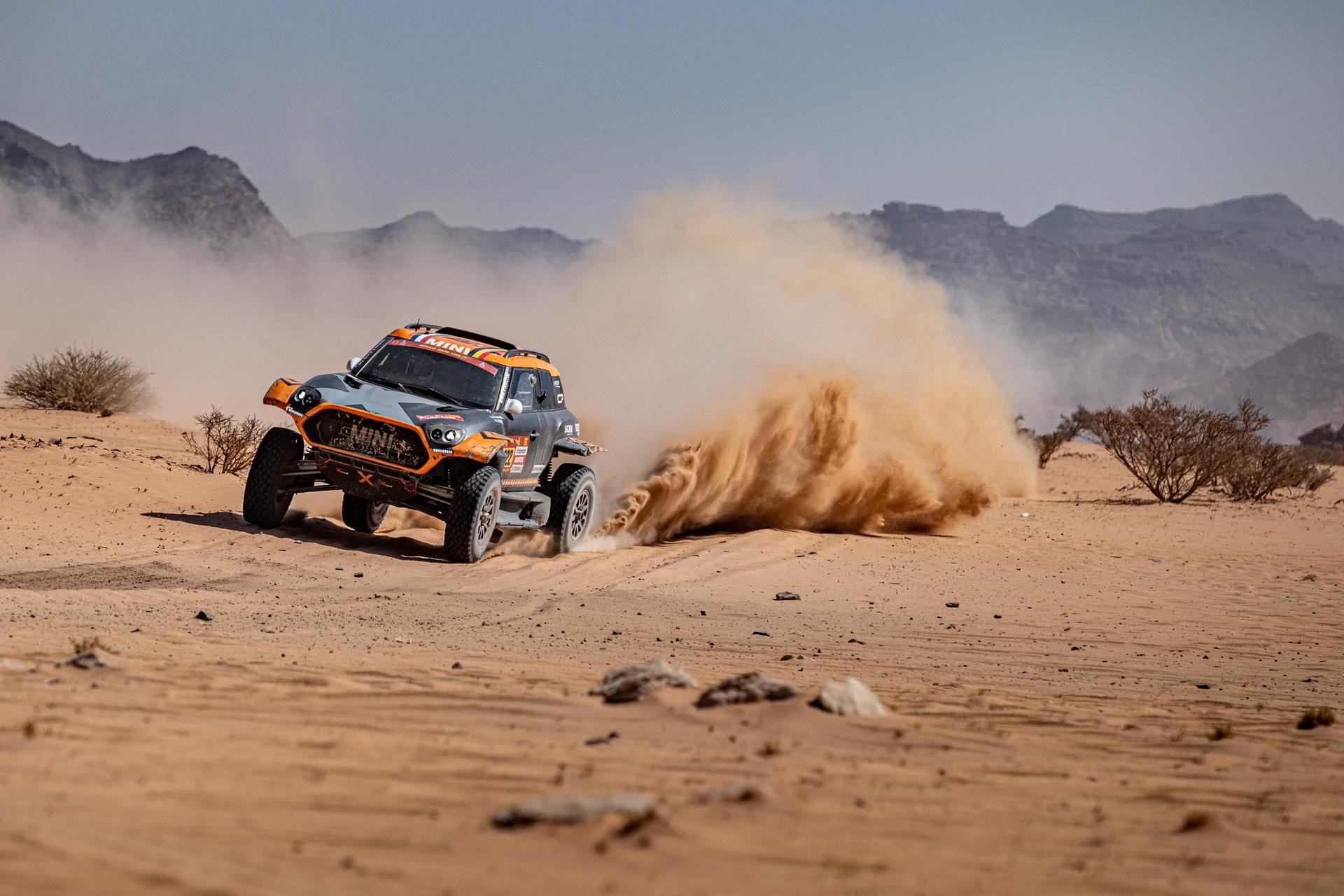 ATTENTION EDITORS - HAND OUT PICTURES - EDITORIAL USE ONLY - MANDATORY CREDIT: 'SIMON BAUCHAU'  Hand out picture released by Eric Dupain shows Guillaume de Mevius and Mathieu Baumel during stage 8 of the 2026 Dakar rally race in Wadi Ad Dawasir, Saudi Arabia on Monday 12 January 2026.  *** Belga and Belga Editorial Board decline all responsibility regarding the content of this picture. *** PHOTO HAND OUT - SIMON BAUCHAU