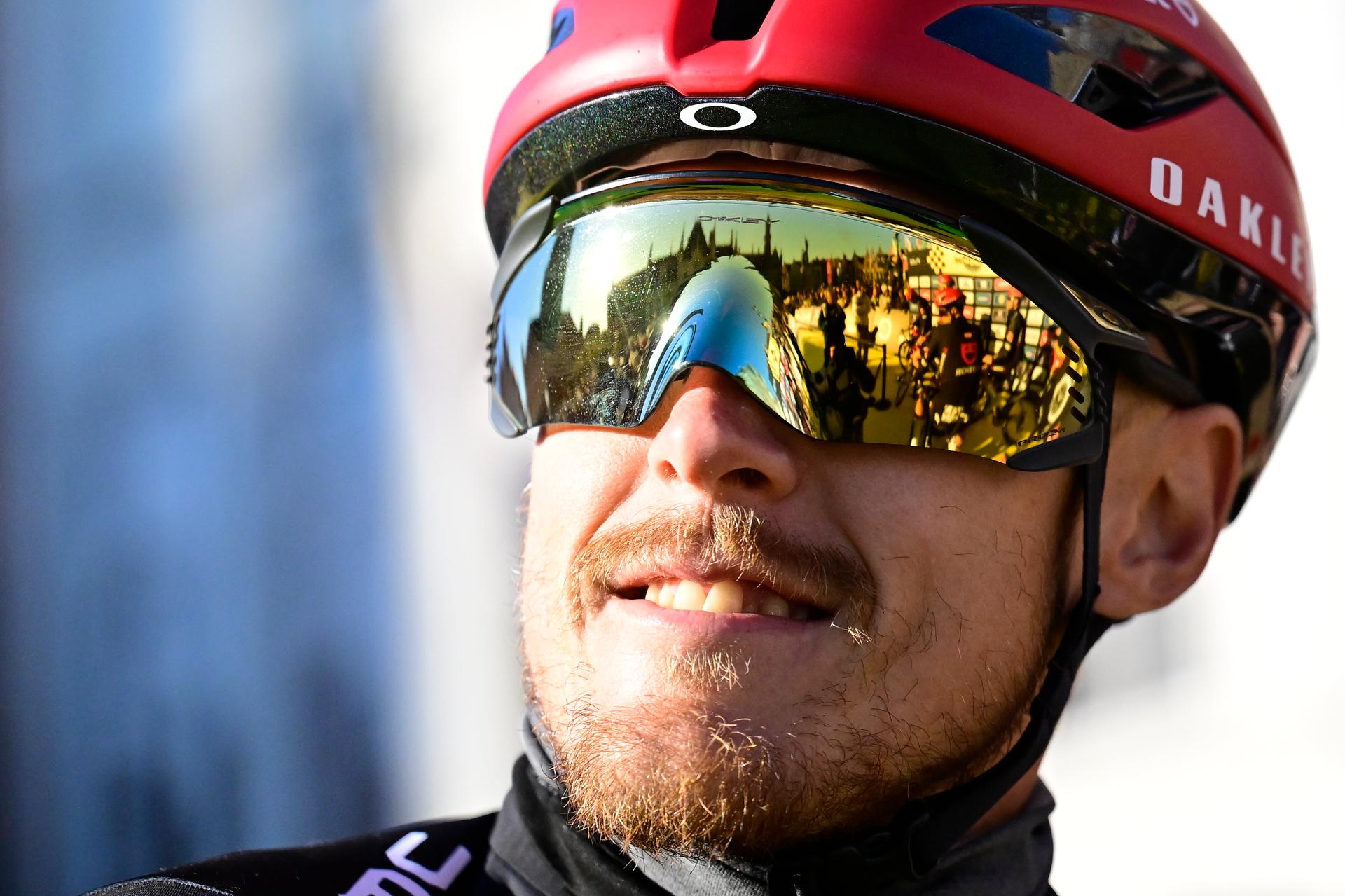 Italian Matteo Trentin of Tudor Pro Cycling Team pictured at the start of the men's race of the 'Ronde van Vlaanderen/ Tour des Flandres/ Tour of Flanders' one day cycling race, 268,9km from Brugge to Oudenaarde, Sunday 06 April 2025. BELGA PHOTO DIRK WAEM