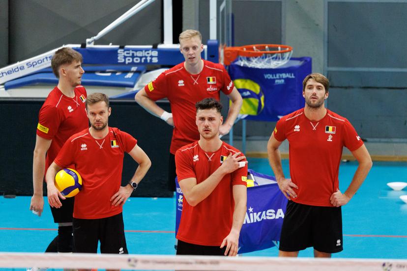 Belgium's players pictured during the media day of the Red Dragons, Belgian national men's volleyball team, ahead of the World Championship, in Roeselare, on Thursday 04 September 2025. The FIVB 2025 Volleyball World Championship take place from 12 to 28 September in the Philippines. BELGA PHOTO KURT DESPLENTER