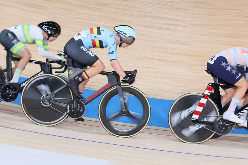 Belgian Lotte Kopecky pictured in action during the Women's Elimination event at the UCI Track Cycling World Championships in Shanghai, China on Thursday 15 October 2026. The worlds are taking place from 14 to 18 October 2026. BELGA PHOTO BENOIT DOPPAGNE