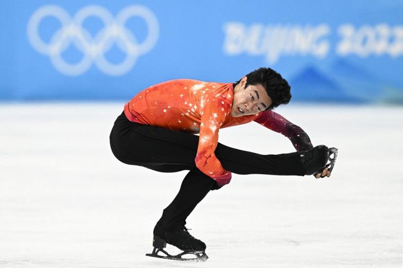 USA's Nathan Chen competes in the men's single skating free skating of the figure skating event during the Beijing 2022 Winter Olympic Games at the Capital Indoor Stadium in Beijing on February 10, 2022.  WANG Zhao / AFP