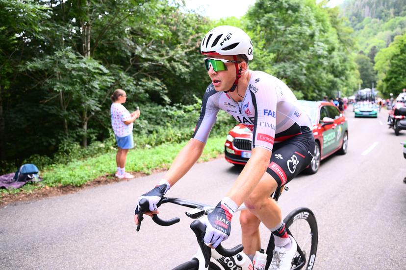 Belgian Florian Vermeersch of UAE Team Emirates XRG is pictured during stage 14 of the 2026 Tour de France cycling race, a stage of 155km from Mulhouse to Le Markstein Fellering, on Saturday 18 July 2026. The 113th edition of the Tour de France starts on Saturday 4 July in Barcelona, Spain, and will finish in Paris, France on the 26th of July. BELGA PHOTO POOL GREGORY VAN GANSEN