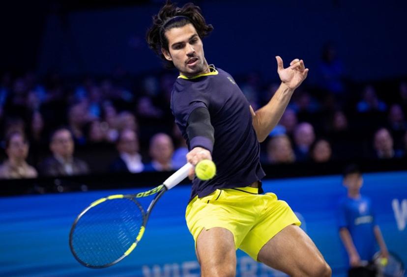 Spain's Carlos Alcaraz returns the ball to Russia's Daniil Medvedev (not pictured) during the semi-final match at the Erste Bank Open 2026 ATP 500 tennis tournament in Vienna, Austria, on October 31, 2026.  Joe Klamar / AFP