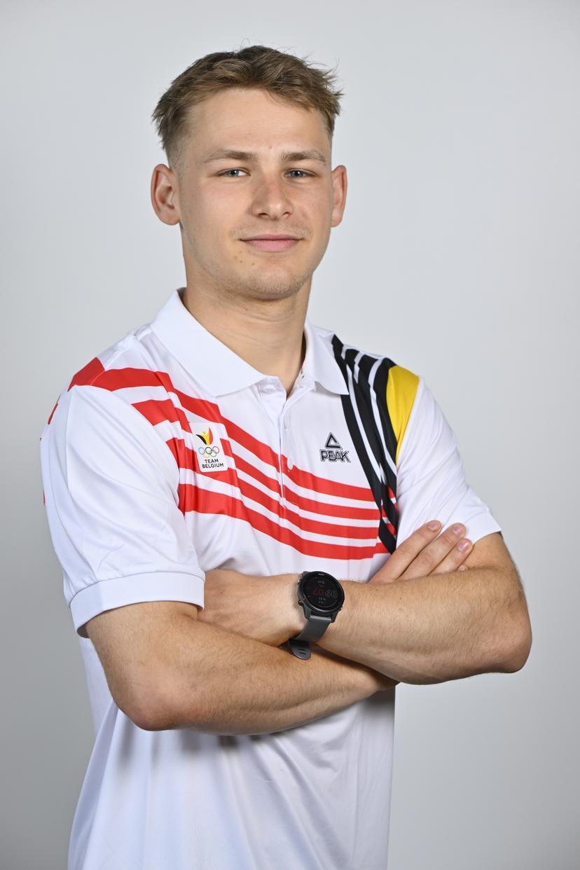 Athlete Enzo Proost poses for the photographer during the annual training camp of Team Belgium (19-25/05), in Rio Maior, Portugal, Friday 23 May 2025. BELGA PHOTO ERIC LALMAND