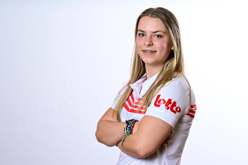 Lani Spiessens pictured during a press conference for the presentation of the Belgian delegation for the World Games in Chengdu, China (07-17/08) on Wednesday 18 June 2025 in Brussels. BELGA PHOTO DIRK WAEM