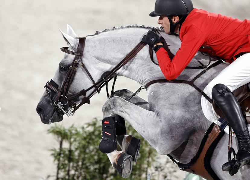 Belgian Equestrian jumping rider Gregory Wathelet and his horse Nevado S pictured in action during the final of the jumping competition on day 13 of the 'Tokyo 2020 Olympic Games' in Tokyo, Japan on Wednesday 04 August 2021. The postponed 2020 Summer Olympics are taking place from 23 July to 8 August 2021. BELGA PHOTO DIRK CAREMANS