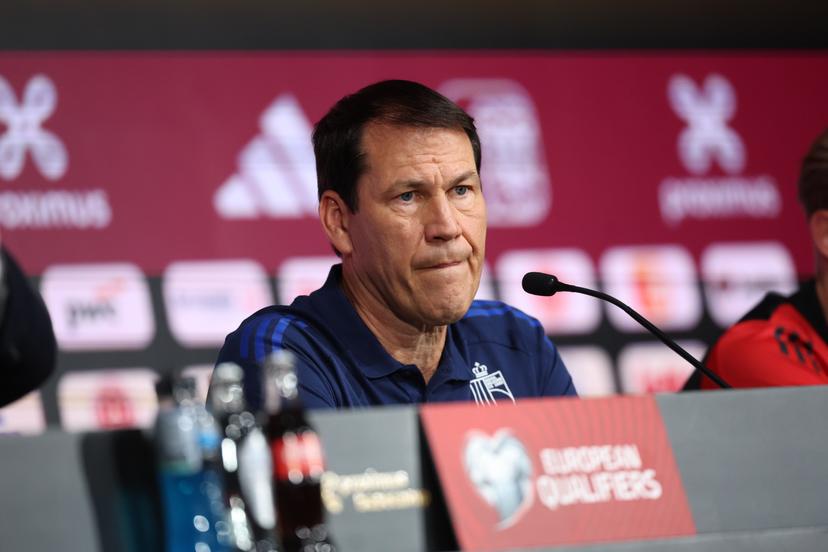 Belgium's head coach Rudi Garcia pictured during a press conference of the Red Devils, the Belgian national soccer team, at the Proximus Basecamp in Tubize, Saturday 06 September 2025. The team is preparing for the match against Kazakhstan (07/09). BELGA PHOTO VIRGINIE LEFOUR