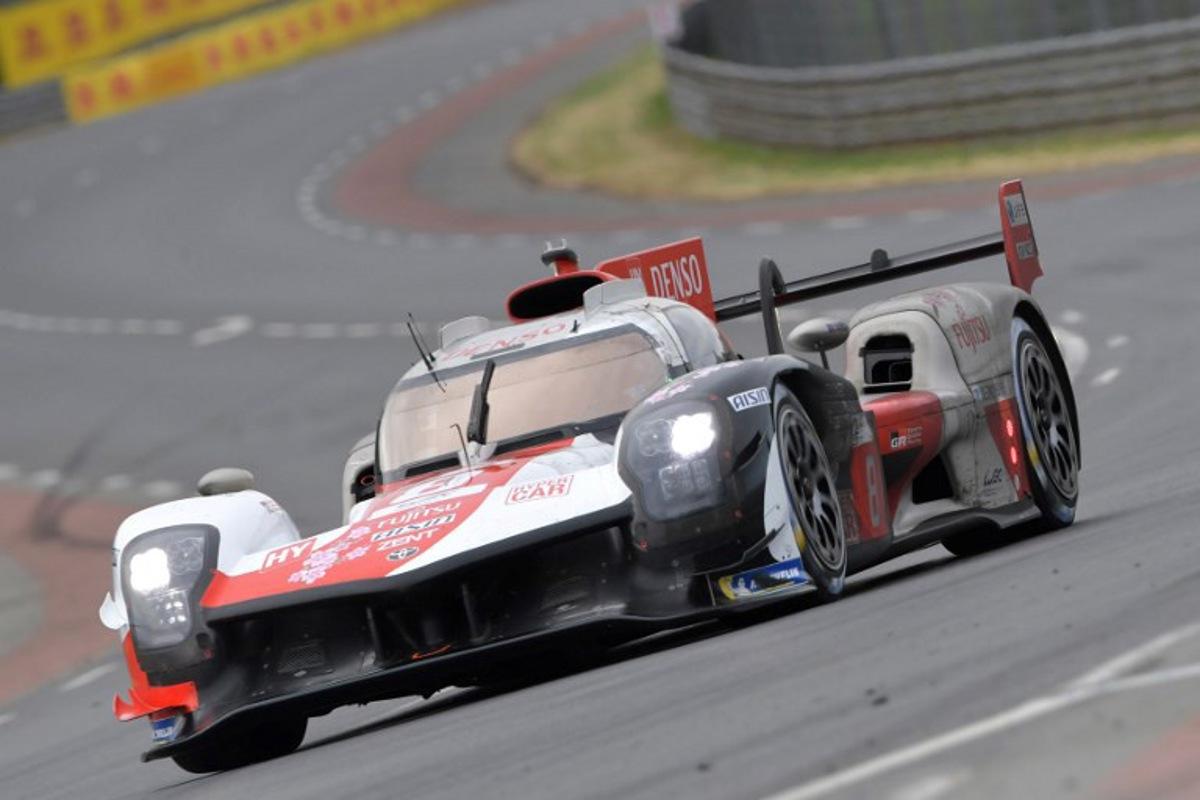 Swiss driver Sebastien Buemi steers his Toyota GR010 Hybrid Hypercar WEC during the Le Mans 24 hours endurance race on June 11, 2023. This year marks the 100th anniversary of the race. JEAN-FRANCOIS MONIER / AFP