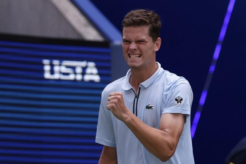Belgium's Alexander Blockx reacst during his men's singles third round tennis match against Italy's Flavio Cobolli on day seven of the US Open tennis tournament at the USTA Billie Jean King National Tennis Center in New York City on September 5, 2026.  TIMOTHY A. CLARY / AFP