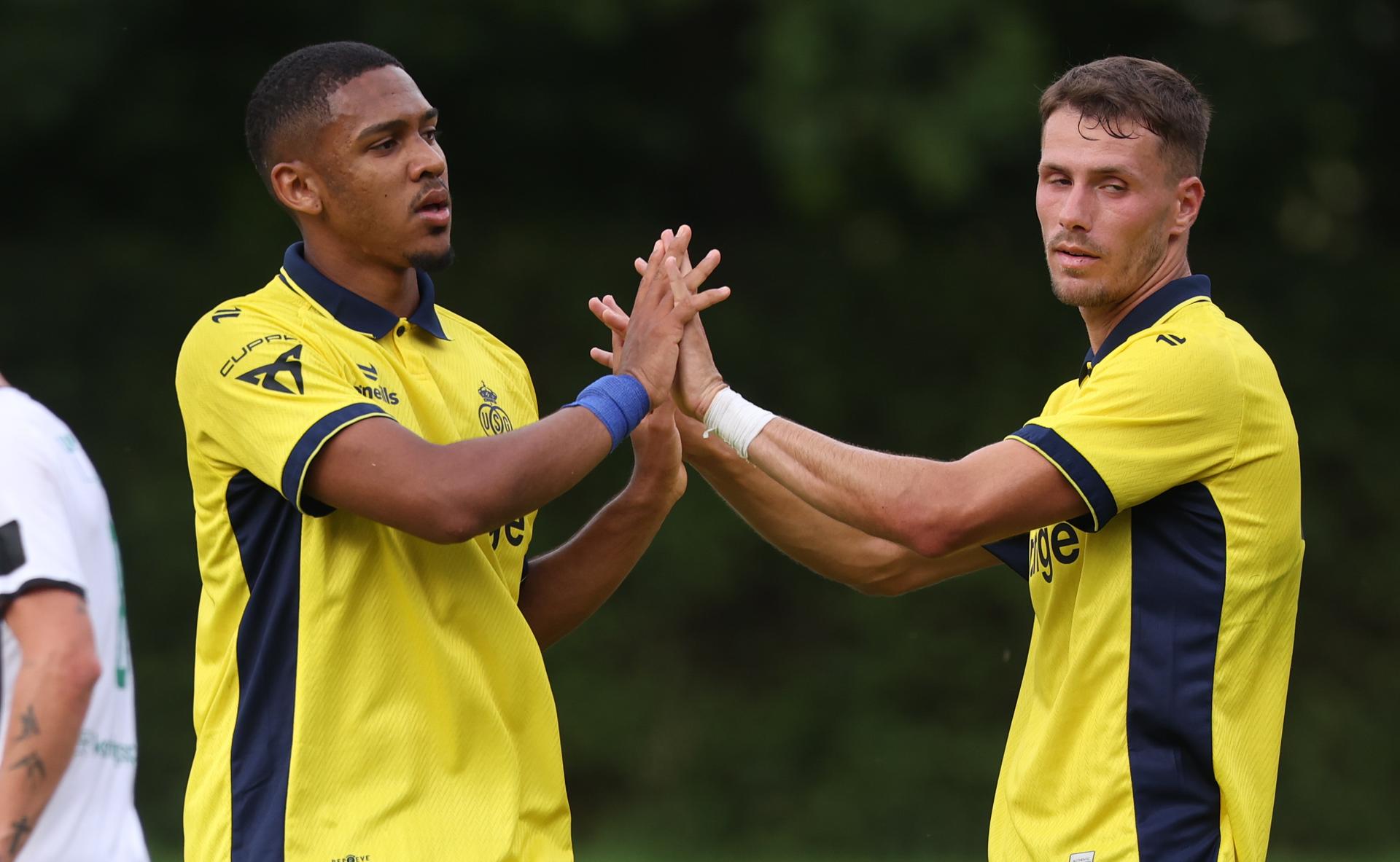 Union's Guilherme Smith celebrates after scoring during a friendly soccer game between Diegem Sport and Royale Union Saint-Gilloise, in Diegem, on Tuesday 30 June 2026. Union is preparing for the upcoming 2026-2027 first division season. BELGA PHOTO VIRGINIE LEFOUR